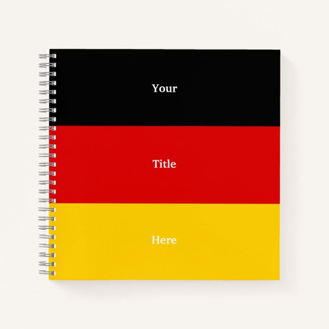 German Flag Colours Black Red Gold  Personalized Notebook (Front)