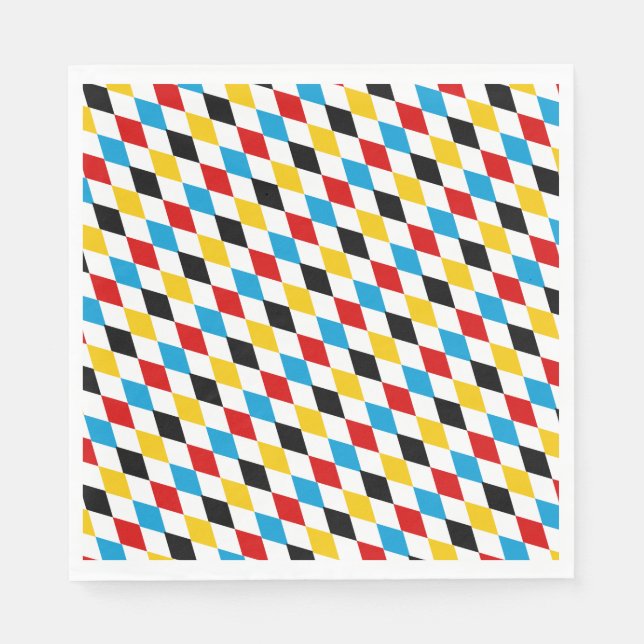 German Flag Colours Blue Diamonds Oktoberfest Napkin (Front)