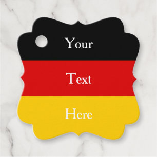 German Flag Colours Fancy Personalized Favour Tags