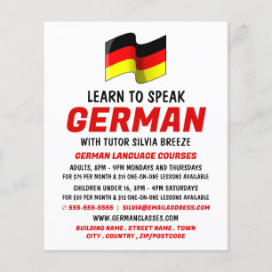 German Flag Design, German Language Course Advert Flyer