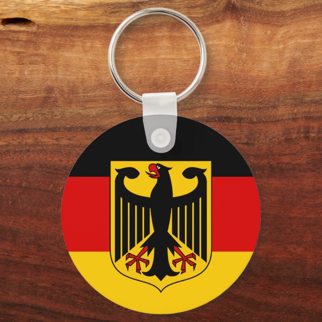 German flag & Eagle Emblem, Germany / sports fan Keychain (Front)