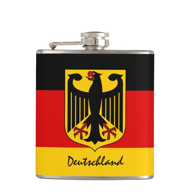 German flag & Eagle, Germany patriots /Deutschland Hip Flask (Front)