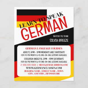 German Flag, German Language Course Advertising Flyer