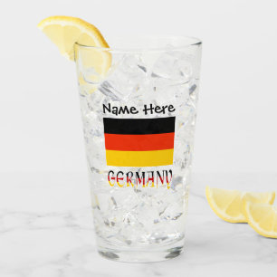 German Flag Germany Black Personalization Glass