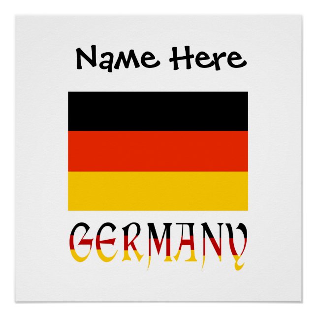 German Flag Germany Black Personalization Poster (Front)