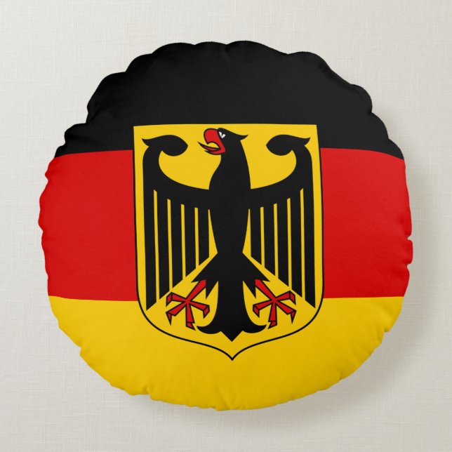 German Flag & Germany travel, holiday /sport fans Round Pillow (Front)