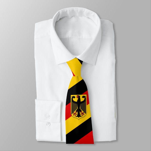German Flag & Germany travel, holiday /sport fans Tie (Tied)