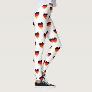 German Flag Hearts Pattern Leggings