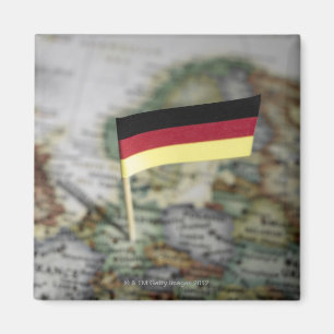German flag in map magnet