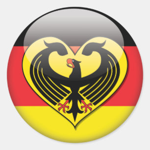 German Flag Love Classic Round Sticker