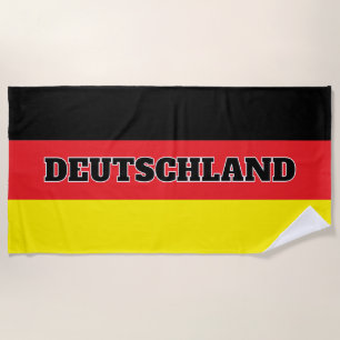 German flag of Germany personalized big Beach Towel