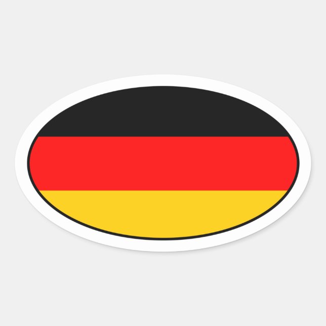 German Flag Oval Sticker (Front)