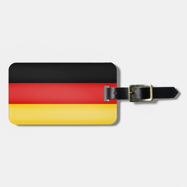 German Flag Patriotic Colours Personalized Luggage Tag (Front Horizontal)