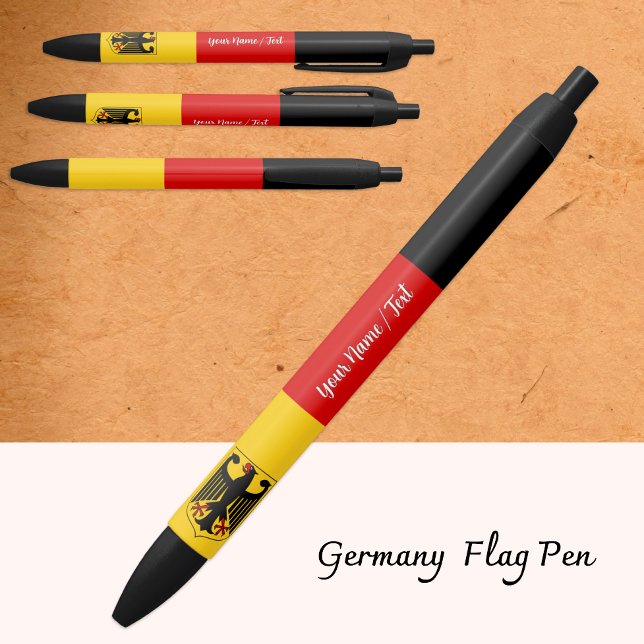 German Flag Pen, Germany / Personalized Black Ink Pen (Creator Uploaded)
