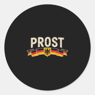 German flag prost classic round sticker