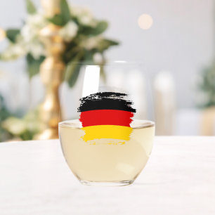 German flag stemless wine glass