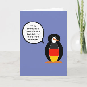 German Flag Talking Ms. Penguin  Card