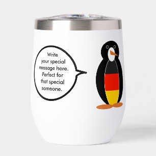 German Flag Talking Ms Penguin Personalized