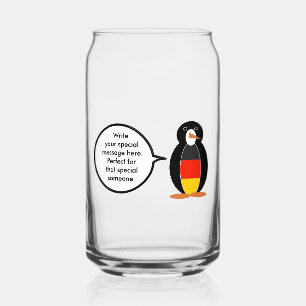 German Flag Talking Ms Penguin Personalized Can Glass