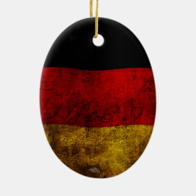 German Flag - Vintage Ceramic Ornament (Back)