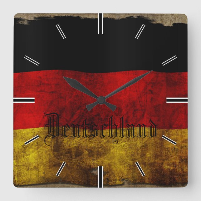 German Flag - Vintage... Square Wall Clock (Front)
