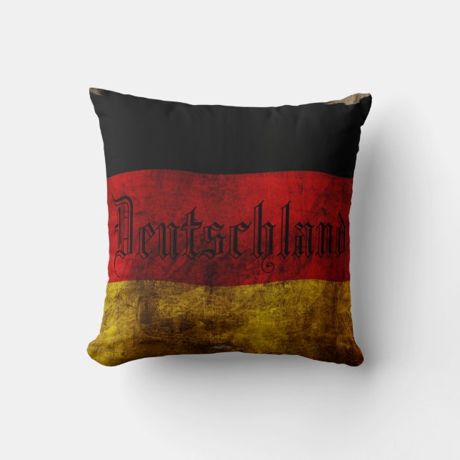 German Flag - Vintage... Throw Pillow (Front)