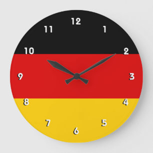 German flag wall clock with numbers