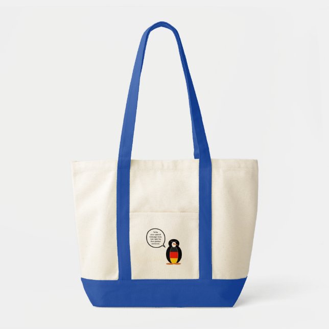 German Flag Wildlife Penguin Personalized Gift Tote Bag (Front)