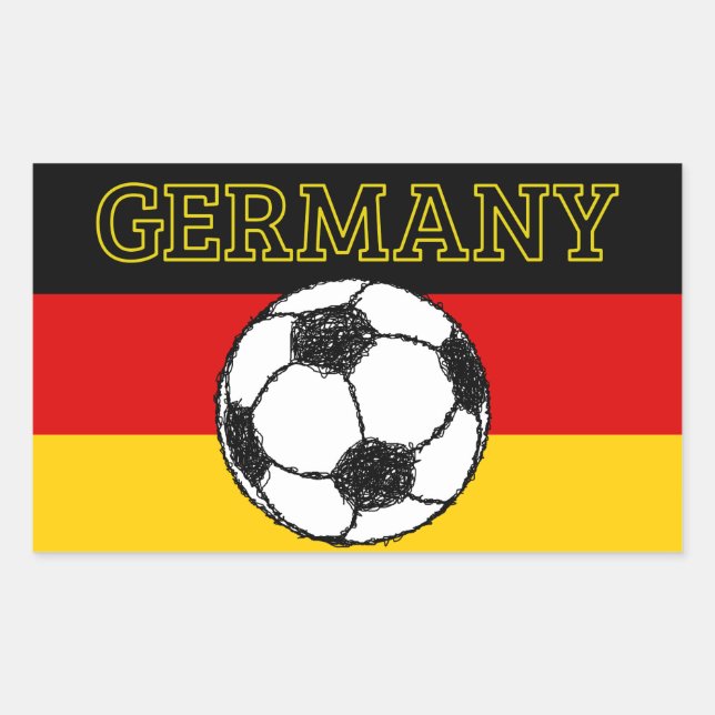 German Flag with Football Sticker (Front)