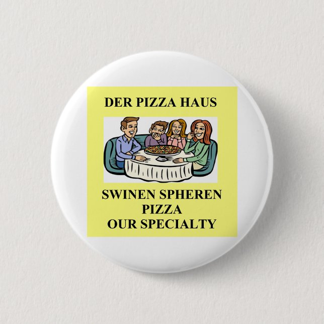 german food joke 2 inch round button (Front)