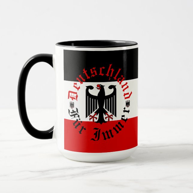 German Forever/black eagle/Deutschland flag  Mug (Left)