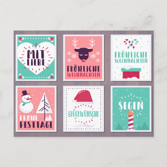 GERMAN FRÖHLICHE WEIHNACHTEN CHRISTMAS CARD PACK (Front)
