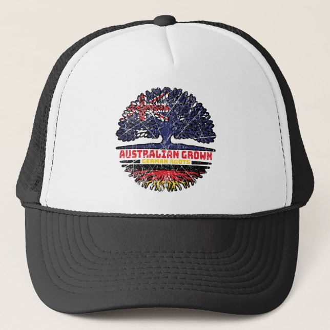German Germany Australian Australia Tree Roots Trucker Hat (Front)