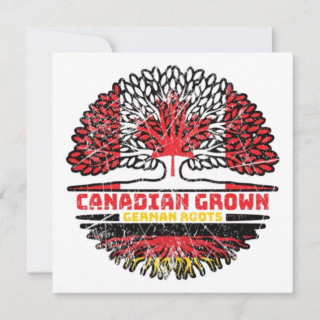 German Germany Canadian Canada Tree Roots Flag Card (Front)