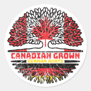 German Germany Canadian Canada Tree Roots Flag Classic Round Sticker