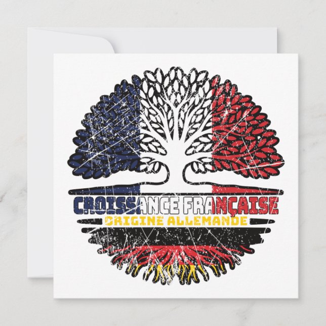 German Germany French France Tree Roots Flag Card (Front)