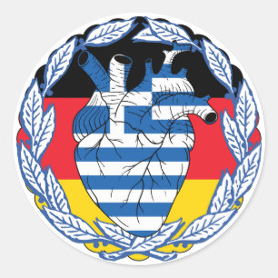 German Germany Greek Independence Greek Greece Classic Round Sticker