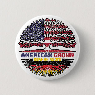 German Germany US American UUSA United States Tree 2 Inch Round Button