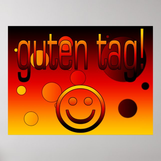 German Gifts : Hello / Guten Tag Face Poster (Front)