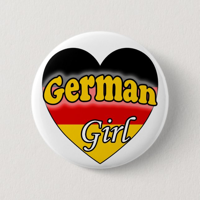 German Girl 2 Inch Round Button (Front)