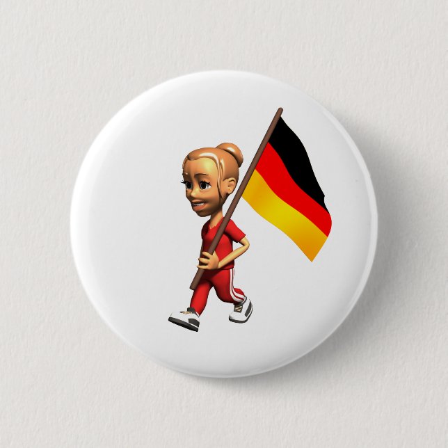 German Girl 2 Inch Round Button (Front)