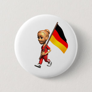 German Girl 2 Inch Round Button