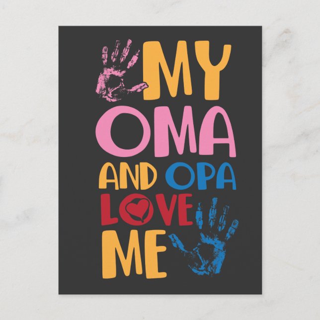German Granddaughter grandkid Oma and Opa Love Me Postcard (Front)
