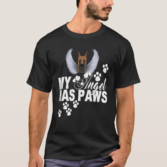 German Great Dane Dog  My Angel Hat Paws Pet T-Shirt (Front)