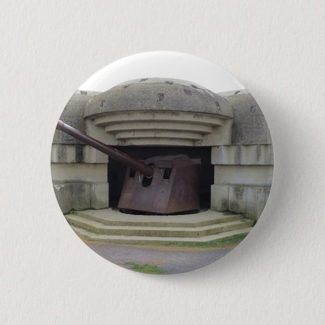 German Gun Position Overlooking Normandy Beach 2 Inch Round Button (Front)