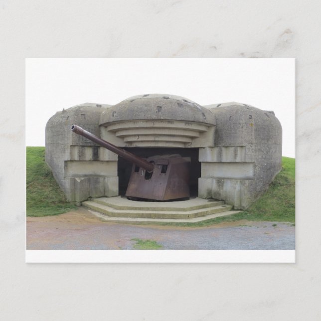German Gun Position Overlooking Normandy Beach Postcard (Front)
