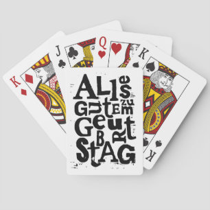 German "Happy Birthday" Lino Print Playing Cards