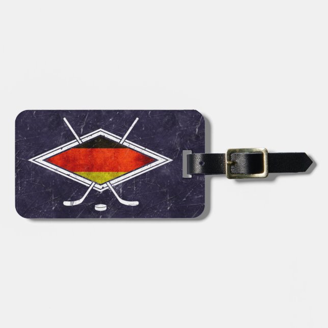 German Hockey Flag Custom Luggage Luggage Tag (Front Horizontal)