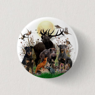 German Hunting Terrier (Jagdterrier)  1 Inch Round Button