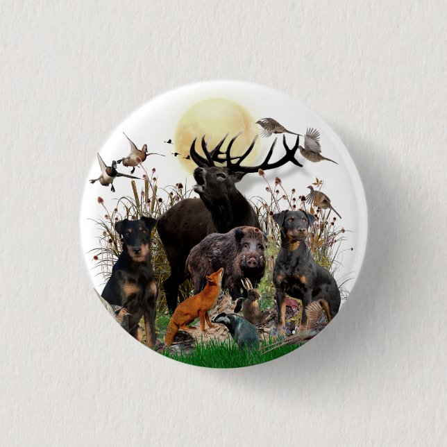 German Hunting Terrier (Jagdterrier)  1 Inch Round Button (Front)
